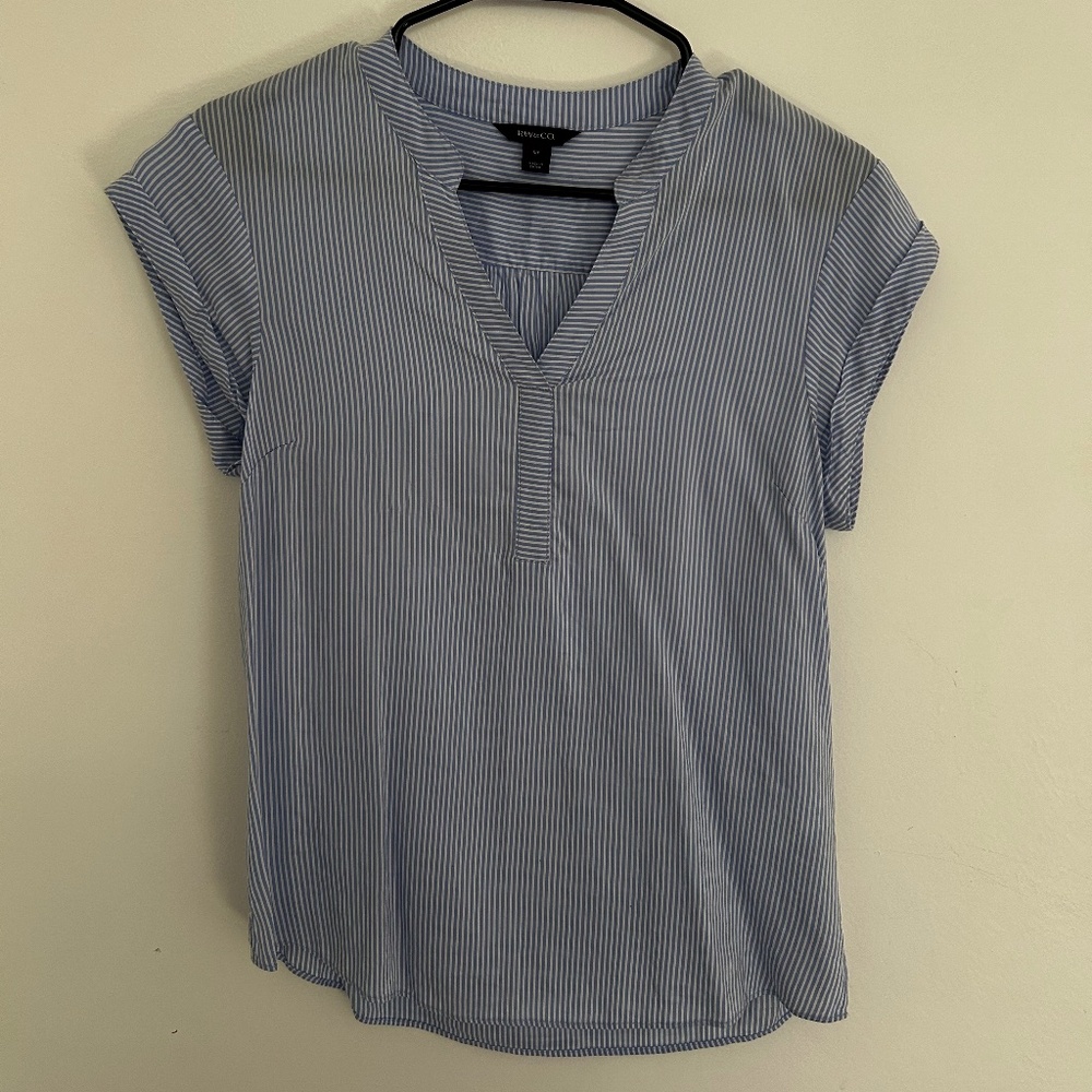 RW&Co Blue Strip Blouse